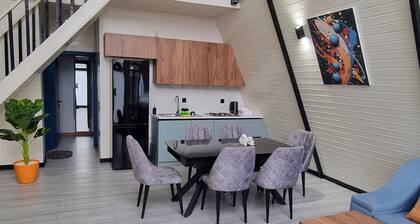 Cozy A-Frame house in Gabala.
Nature retreat with mountain view and Heated pool