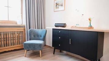 Comfort Double Room, Mountain View | In-room safe, blackout drapes, soundproofing, iron/ironing board