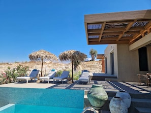 Terrace/patio - EL-LU 2 Villa with breathtaking 360-degree seaview and a private pool (Kamilari)