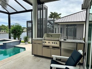 Indoor pool, a heated pool - Peaceful on canal 3-bedroom house with pool and dock in Marco Island (Marco Island)