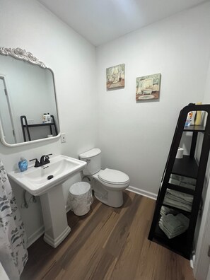 Serviettes fournies, savon, papier toilette