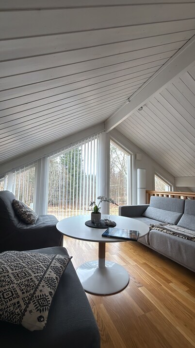 Modern vacation home on Bolmen - 150 m to the lake, fireplace, 2 terraces