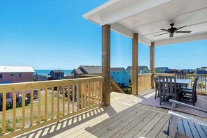 Outdoor dining - 5BR Coastal Cottage w/ Pool, Elevator & Ocean Views built in 2022 (Emerald Isle)