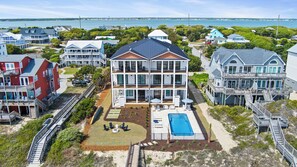 Exterior - Oceanfront 6BR West Side Duplex w/ Pool, Elevator & Game Room (Emerald Isle)