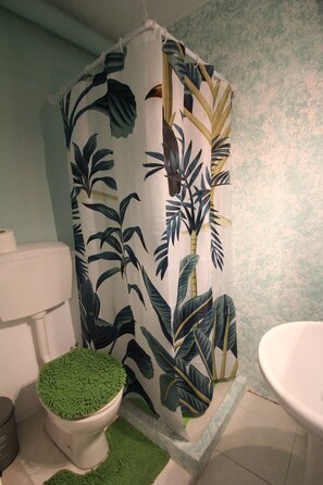 Shower, hair dryer, towels - Alley studio 2 by Frangki (Egina)