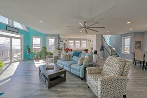 Smart TV, fireplace, video games, books