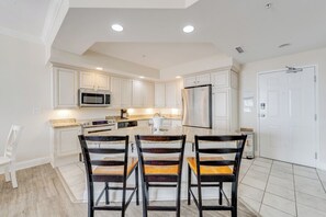 Fridge, microwave, oven, stovetop - Belmont Towers 408 by Seaside Vacations & Sales (Ocean City)