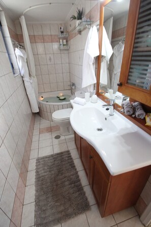 Shower, hair dryer, towels - Angie's Serenity Apartment (Vathi)
