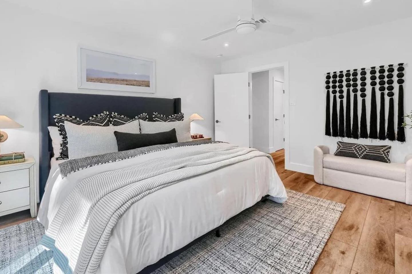 3 bedrooms, desk, iron/ironing board, travel cot