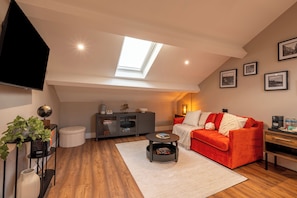 Deluxe Apartment | Living area | TV - The Terrace - A St David Aparthotel (Barrow-in-Furness)