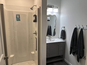 Hair dryer, towels