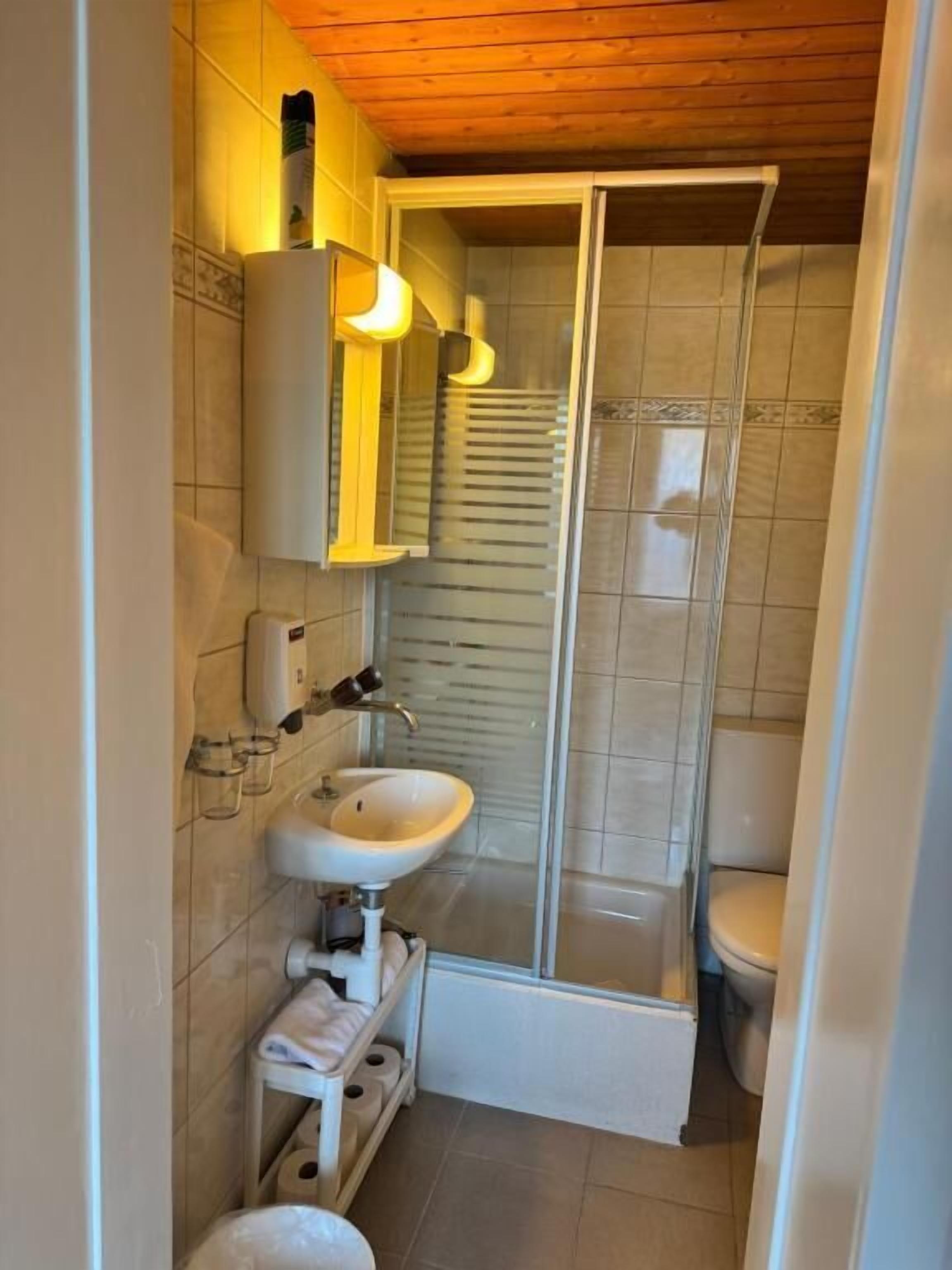 Studio Standar, 2 Tempat Tidur Twin, kamar mandi pribadi, pemandangan gunung | Tirai kedap cahaya, setrika/meja setrika, dan tempat tidur bayi