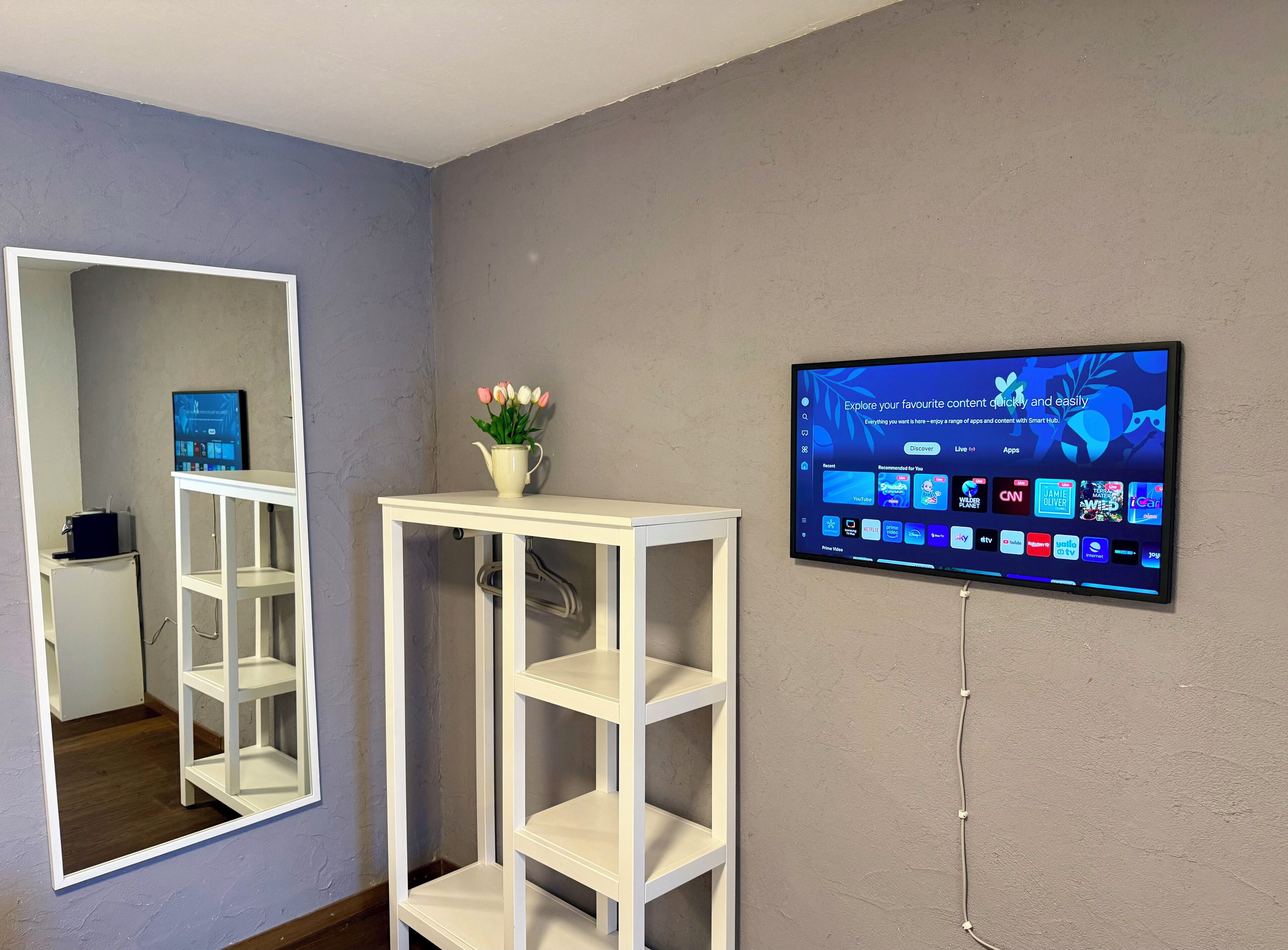 Standard Studio, 2 Single Beds, Private Bathroom, Mountain View | Living area | 45-inch Smart TV with digital channels, Netflix, Hulu