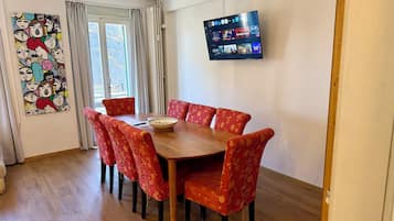 Family Apartment, 3 Bedrooms, Private Bathroom, City View | Living area | 45-inch Smart TV with digital channels, Netflix, Hulu