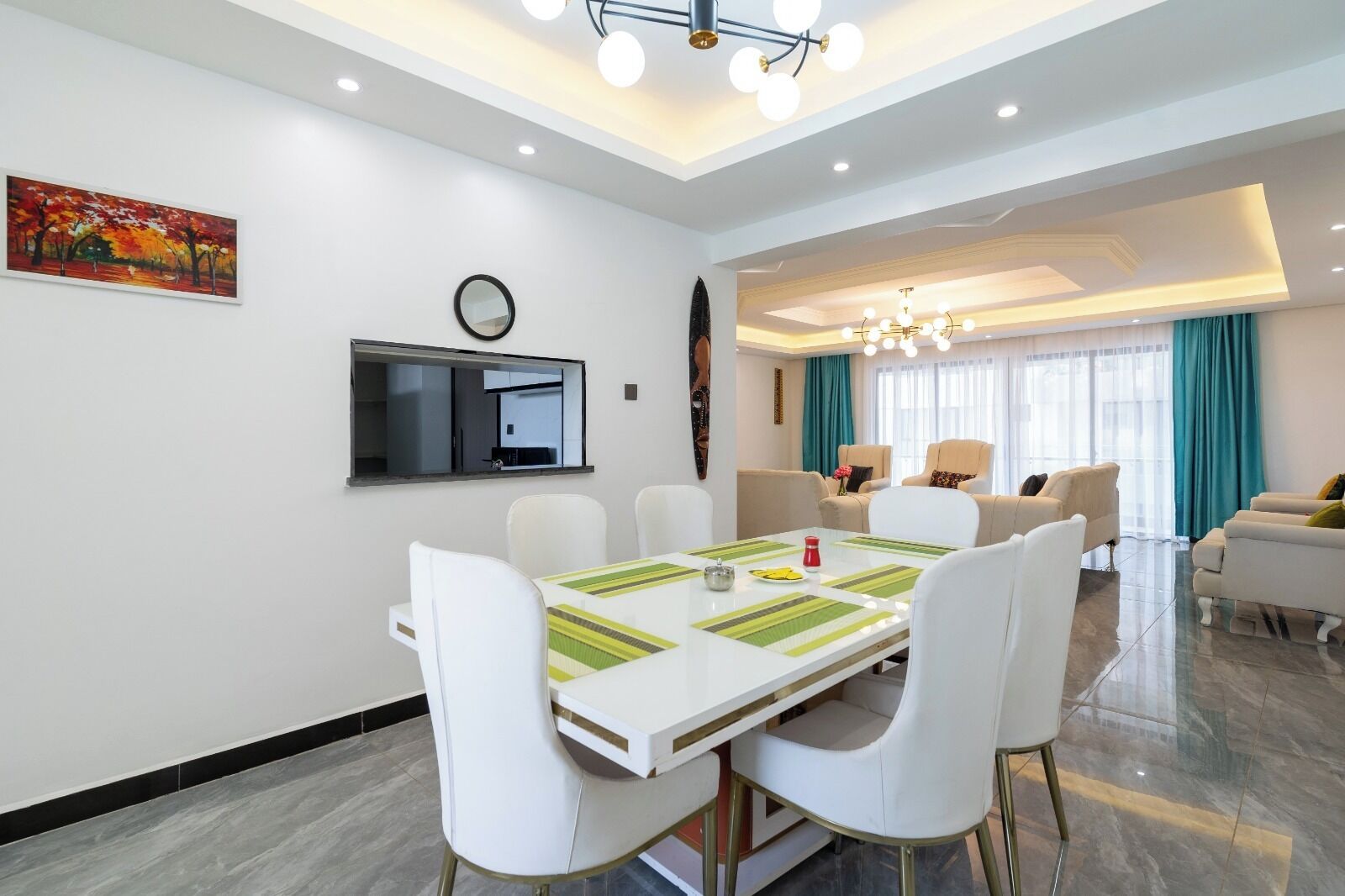 Family Apartment, City View | Living area | 32-inch Smart TV with digital channels