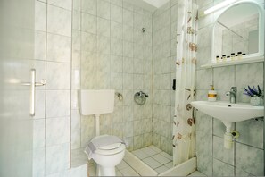 Shower, hair dryer, towels - Standard Family Apartment (Kavos)