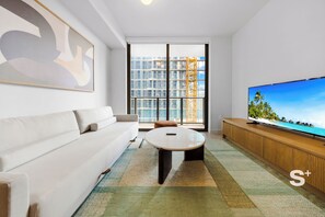 Apartment, Balkon, Stadtblick | Wohnbereich