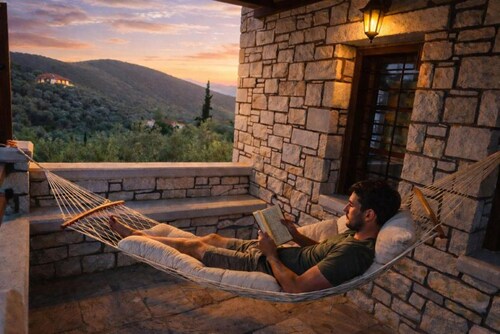 Stone Villa Monolia with Sea View