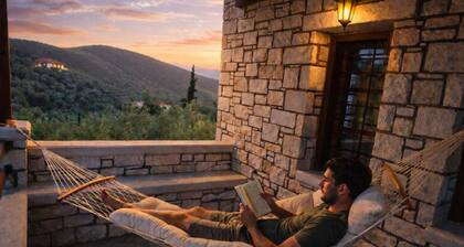 Stone Villa Monolia with Sea View