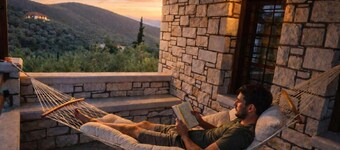 Stone Villa Monolia with Sea View