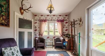 Forest Cottage Du Moulin for 10: Mountain View, Private Terrace, and Wi-Fi