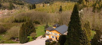Forest Cottage Du Moulin for 10: Mountain View, Private Terrace, and Wi-Fi