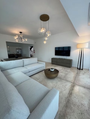 Presidential Penthouse, 4 Bedrooms, City View | Living area - Ashford Apartments (San Juan)