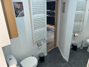 Shower, hair dryer, towels - Renovated flat at the foot of the Grands Montets (Chamonix-Mont-Blanc)