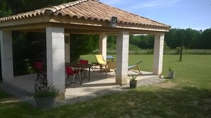 Outdoor dining - Les fées du gard - gîte lutin - Accommodation & Well-Being (Rousson)