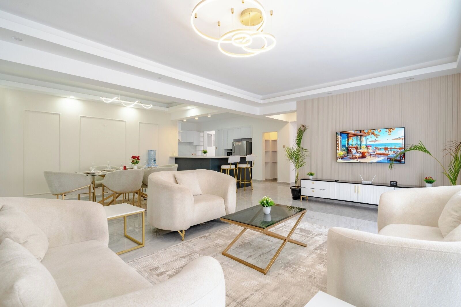 Deluxe Apartment, Balcony, City View | Living area | 32-inch Smart TV with digital channels