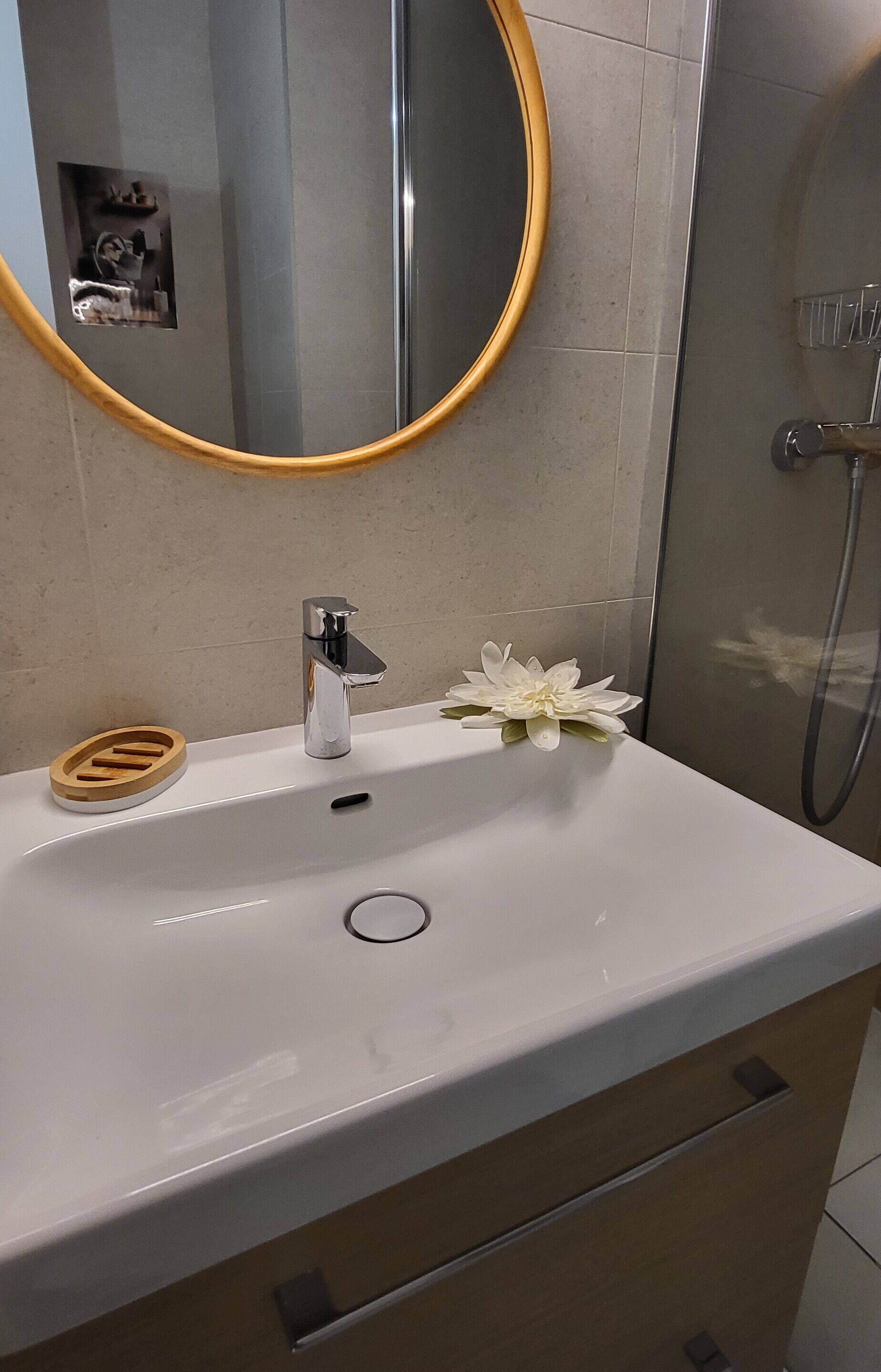 Shower, hair dryer