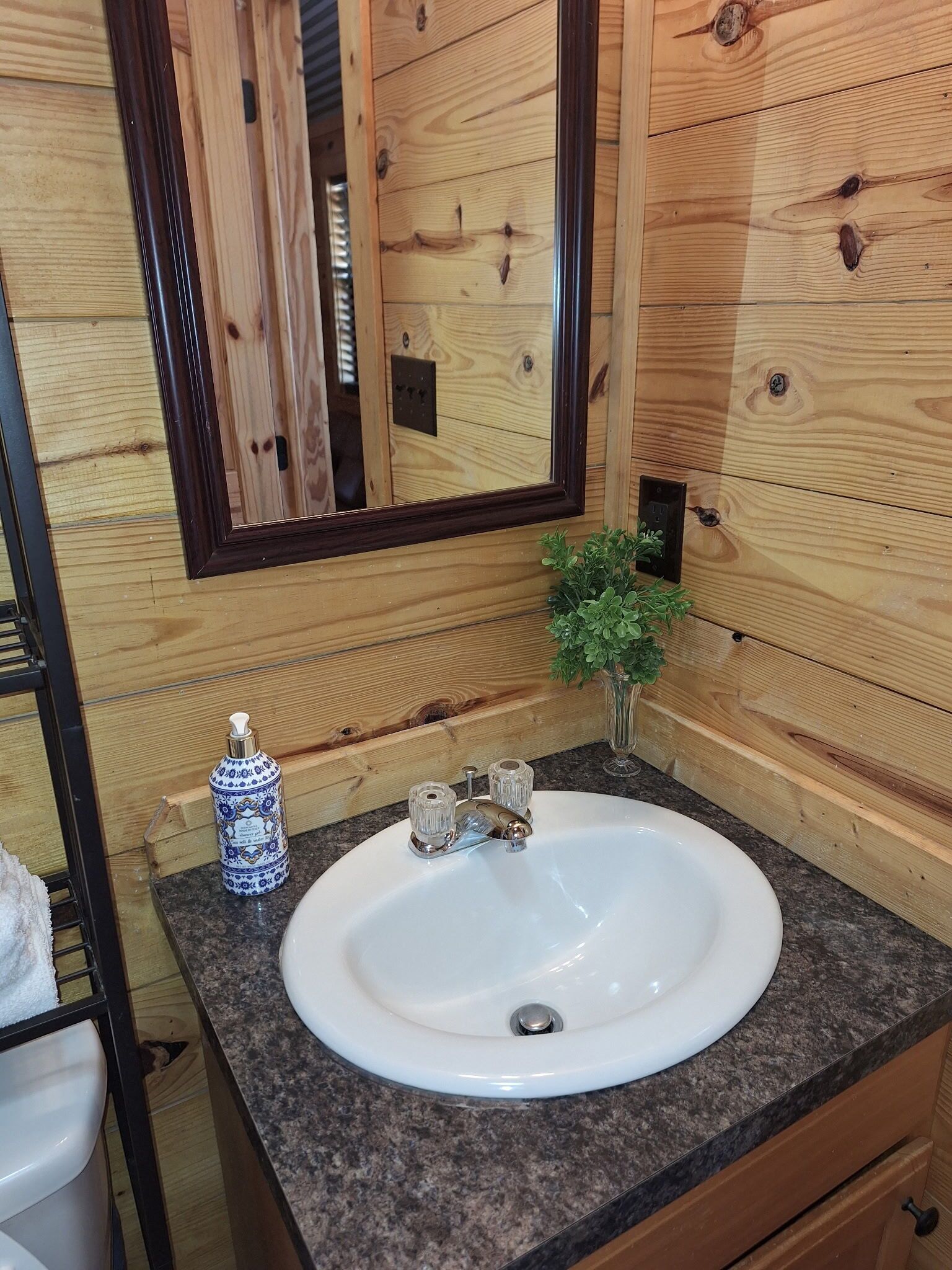 Shower, hair dryer, towels, toilet paper