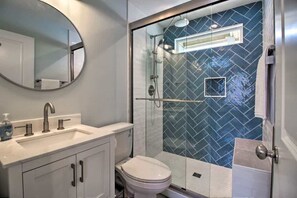 Douche, séchoir à cheveux