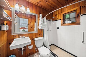 Hair dryer, towels, soap, toilet paper - Delightful Double Queen Hotel Room (Hendersonville)