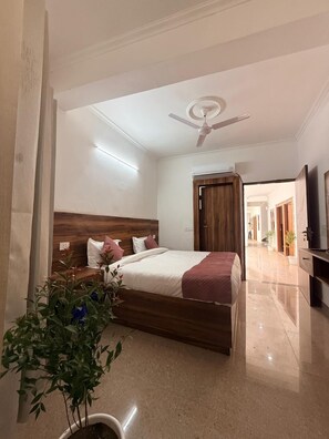 In-room safe, desk, laptop workspace, blackout curtains