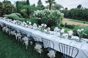 Outdoor banquet area