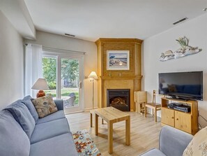 TV, fireplace, DVD player - Coastal 2BR Condo w/ Pool Access | 2 Blks to Beach (Bethany Beach)