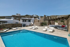 Pool - 3 Bedroom Villa with private pool and sea view (Panormos)