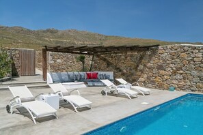 Pool - 3 Bedroom Villa with private pool and sea view (Panormos)