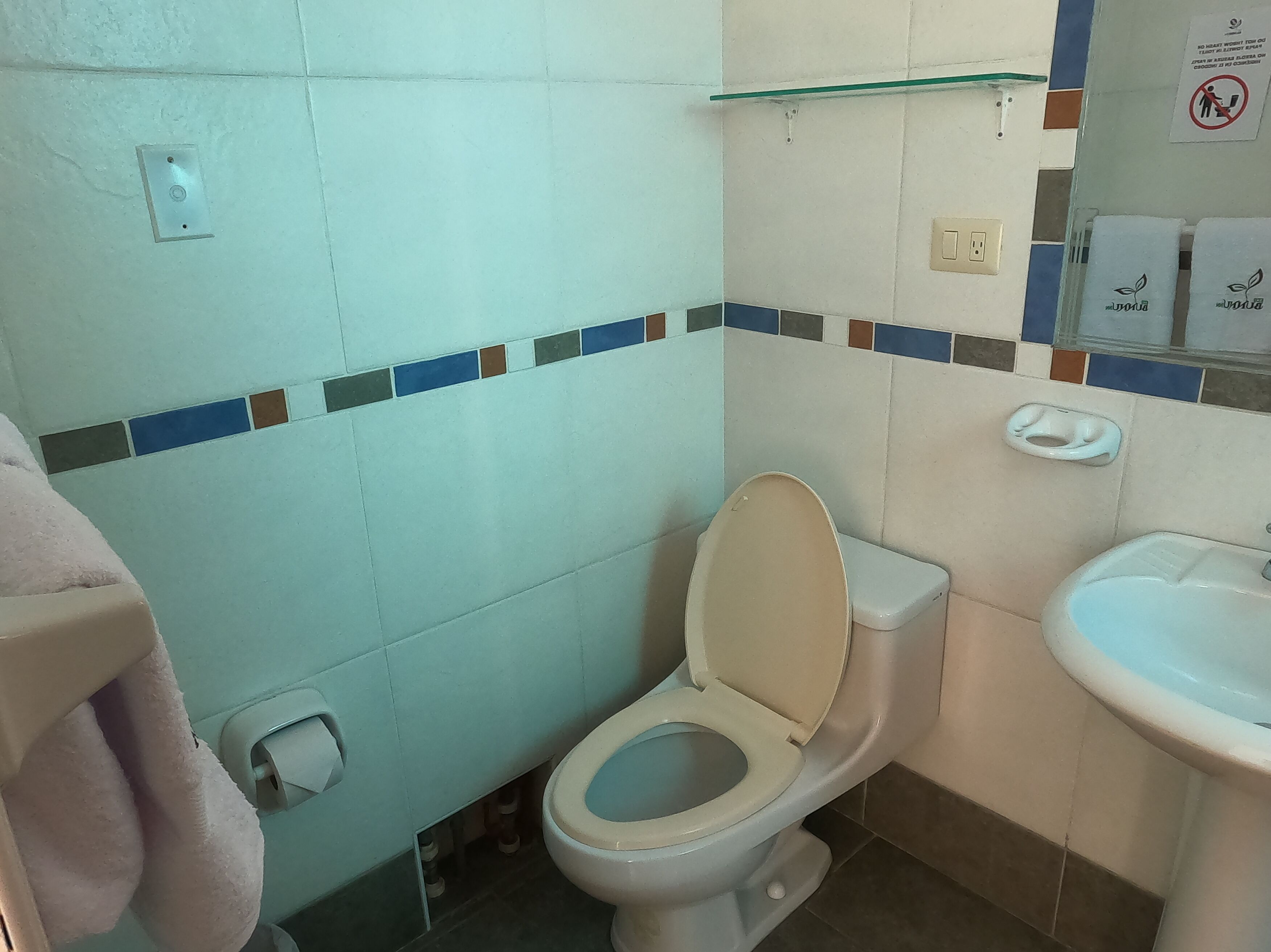 Shower, soap, toilet paper