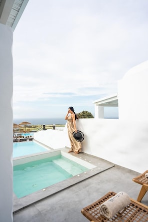 Pool - DIAMOND 4BD Villa Pool & HotTub Sea/Sunset View (Santorini)