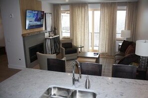 TV, fireplace - 2BR Okemo Mountainside Condo | Near Lifts! (Ludlow)