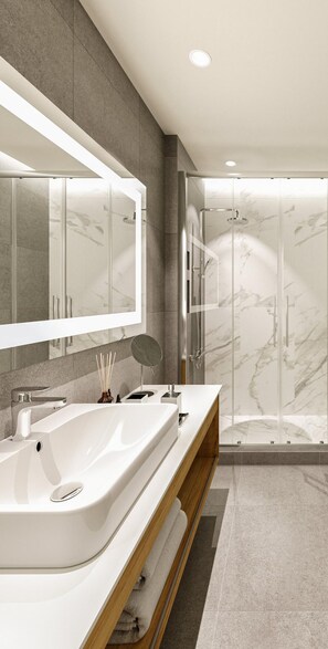 Shower, hair dryer, towels - Athens Hill - Rooftop Apartment with Hot Tub (Kallithea)