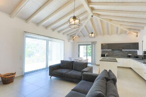 TV, fireplace, books - Villa Loki in Kremithas (Kremithas)