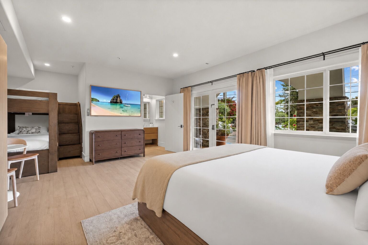 Premium bedding, memory-foam beds, in-room safe, blackout curtains