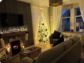 Smart TV, fireplace
