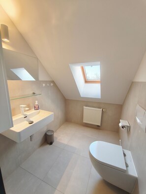 Shower, hair dryer, towels, soap - Duplex apartment in urban villa with parking & gym 3SZ (Düsseldorf)