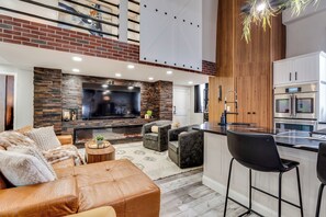 Smart TV, fireplace, printers