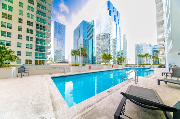 Outdoor pool, a heated pool