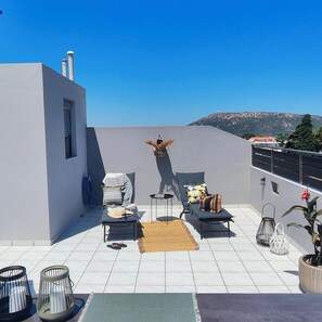 Terrace/patio - Stamatina's Luxury Penthouse in Pastida Rhodes (Pastida)